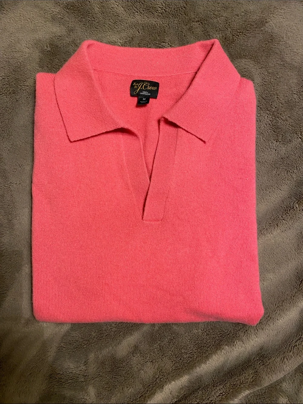 J. Crew Men’s Cashmere Sweater Polo Size Medium Color Magenta